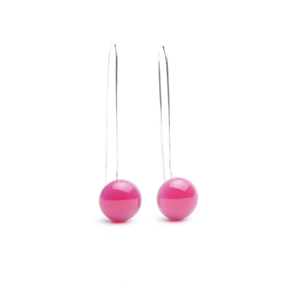 ezüst fülbevaló: pink fragil
